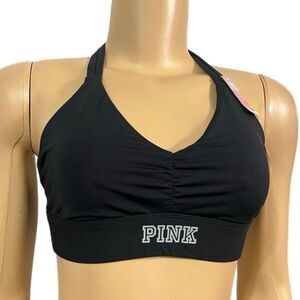 Victoria’s Secret pink ultimate unlined Halter sports bra black Medium